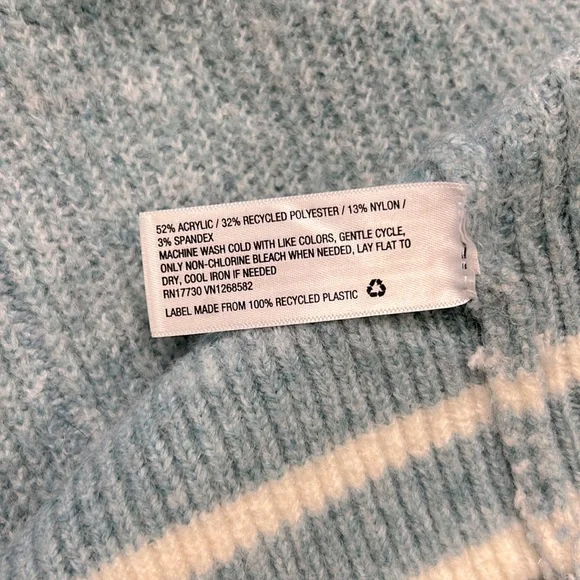 A New Day Light Blue Button-Up V Neck Cardigan Sweater Varsity Oversized Small - Picture 9 of 10